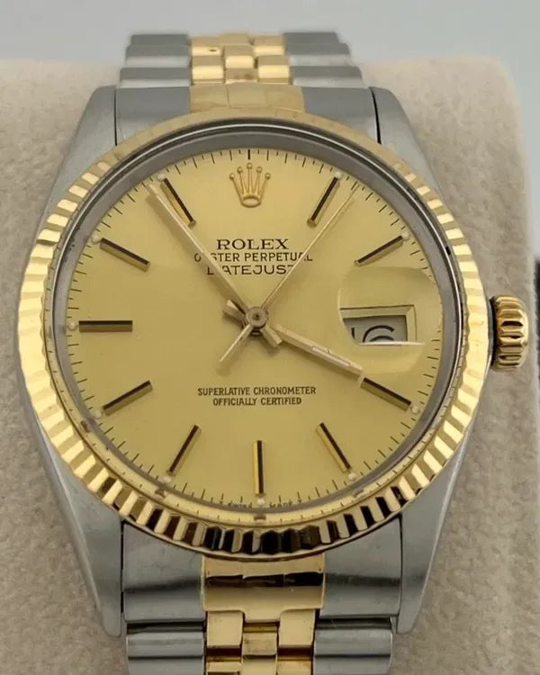 1986 (9.3 Mill. Serial) Rolex Datejust 36MM Champagne Dial Two-Tone Jubilee Bracelet (16013)