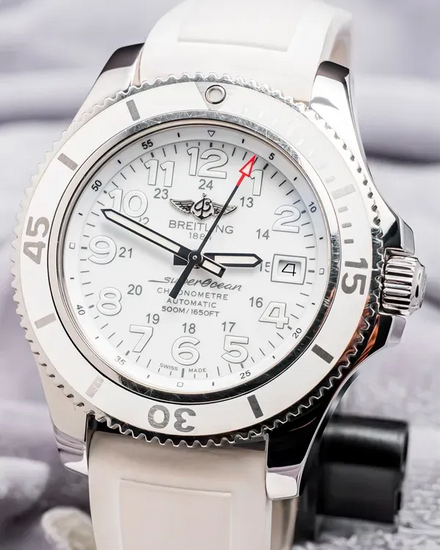 Breitling Superocean II 42MM White Dial Rubber Strap (A17365D2/A766)