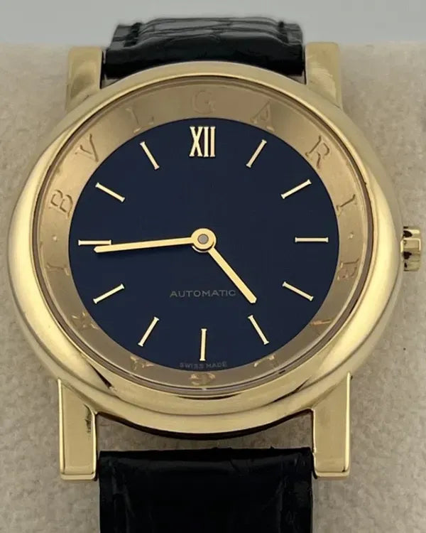 1996 Bvlgari Aluminum Anfiteatro L.E. 35MM Black Dial Leather Strap (AT35GL)