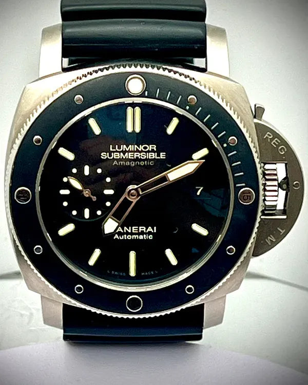 2016 Panerai Submersible 1950 3 Days Amagnetic 47MM Black Dial Rubber Strap (PAM00389)