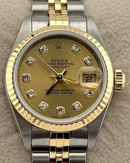 1999 Rolex Lady-Datejust 26MM Champagne Dial Two-Tone Jubilee Bracelet (79173)