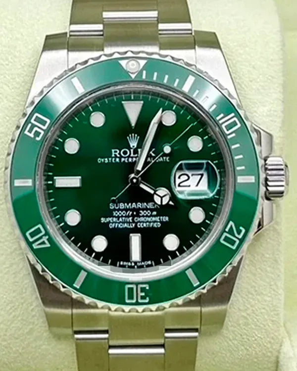 2013 Rolex Submariner Date “Hulk” 40MM Green Dial Oyster Bracelet (116610V)