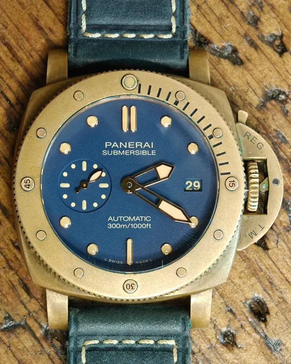 2023 Panerai Luminor Submersible Bronzo Blu Abisso 42MM Blue Dial Leather Strap (PAM01074)