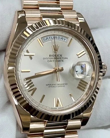 2016 Rolex Day-Date 40MM Sundust Dial Rose Gold President Bracelet (228235)