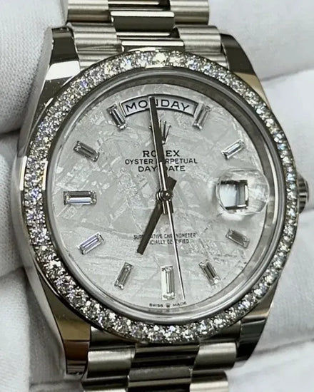 2025 Rolex Day-Date 40MM Meteorite Dial White Gold President Bracelet (228349RBR)