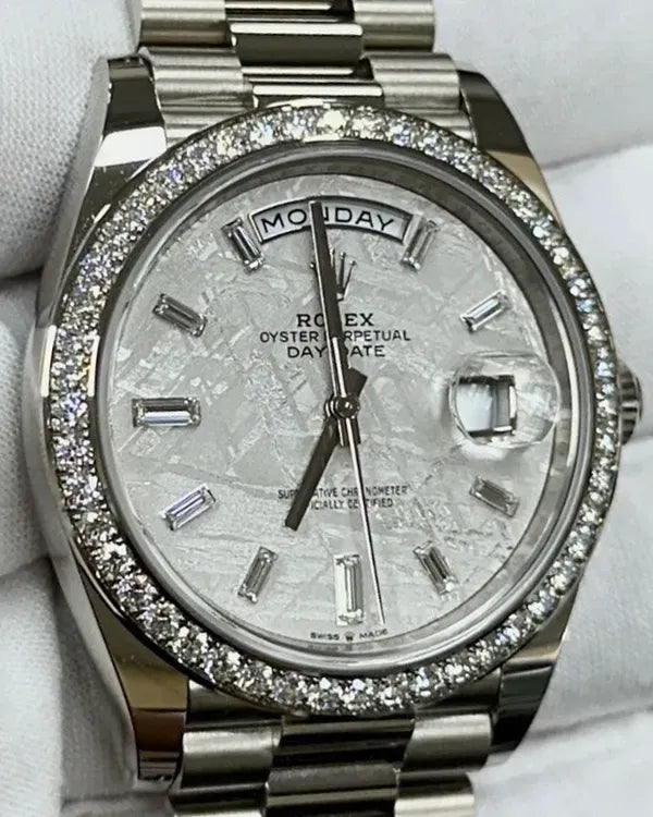 2025 Rolex Day-Date 40MM Meteorite Dial White Gold President Bracelet (228349RBR)