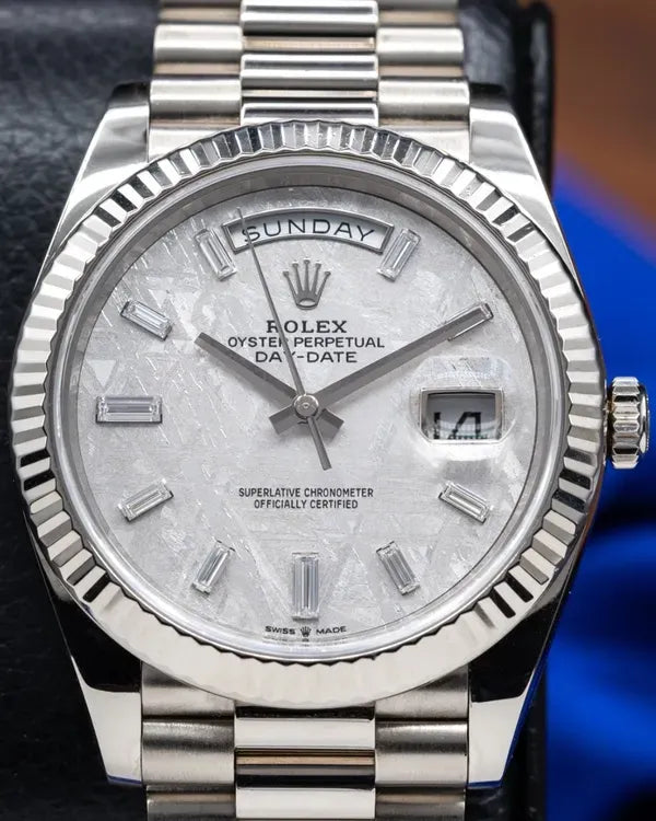 Rolex Day-Date 40MM Meteorite Dial White Gold President Bracelet (228239)