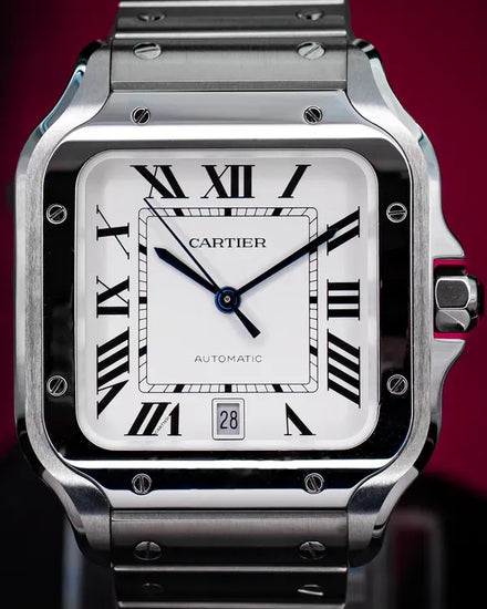 2025 Cartier Santos De Cartier 39.8MM White Dial Steel Bracelet (WSSA0018)