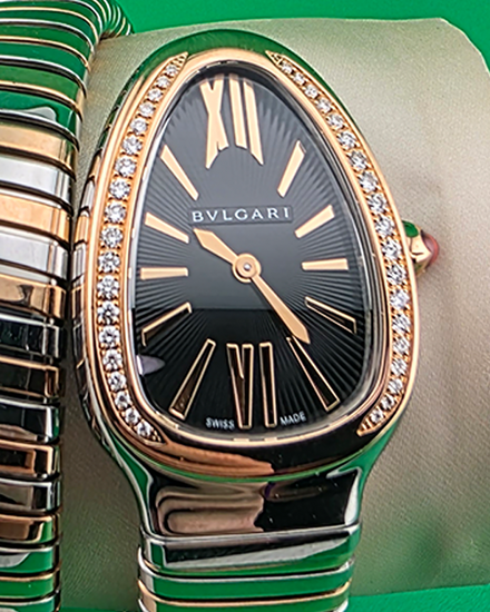 2020 Bvlgari Serpenti Tubogas 35MM Quartz Black Dial Two-Tone Bracelet (102099)
