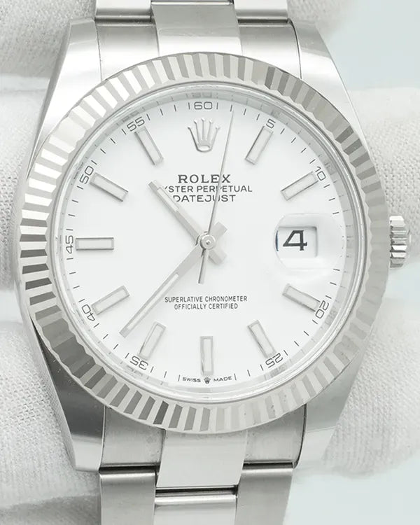 Rolex Datejust 41MM White Dial Oyster Bracelet (126334)