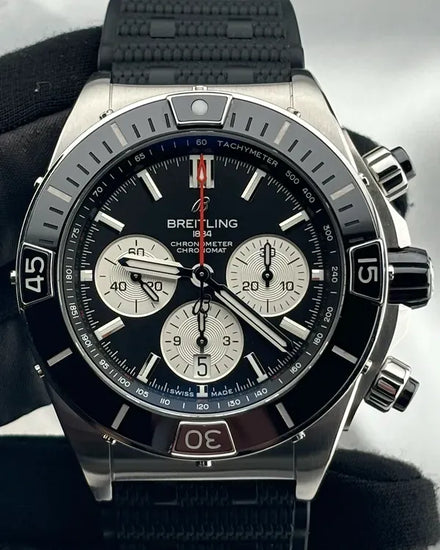 2025 Breitling Super Chronomat B01 44MM Black Dial Rubber Strap (AB0136251B1S1)