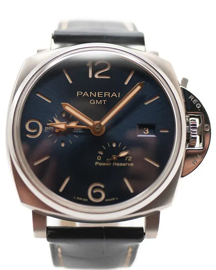 2021 Panerai Luminor Due GMT Power Reserve 45MM Blue Dial Leather Strap (PAM00964)