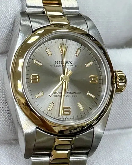 1999 Rolex Oyster Perpetual Lady Date 24MM Grey Dial Two-Tone Oyster Bracelet (67243)