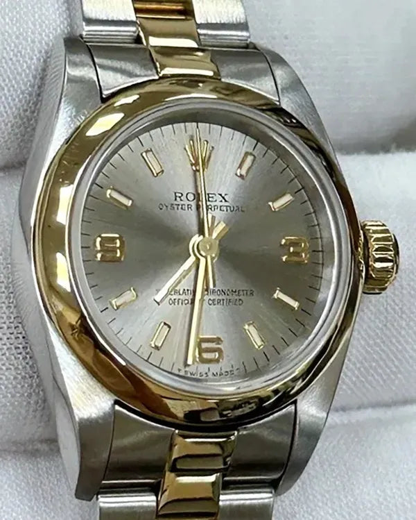 1999 Rolex Oyster Perpetual Lady Date 24MM Grey Dial Two-Tone Oyster Bracelet (67243)