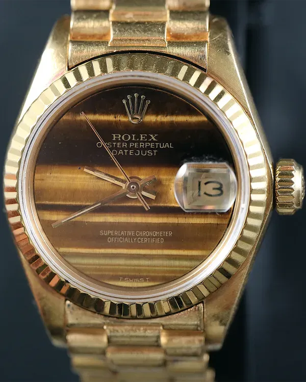 Rolex Lady-Datejust 26MM Tiger's Eye Dial Yellow Gold President Bracelet (6917)