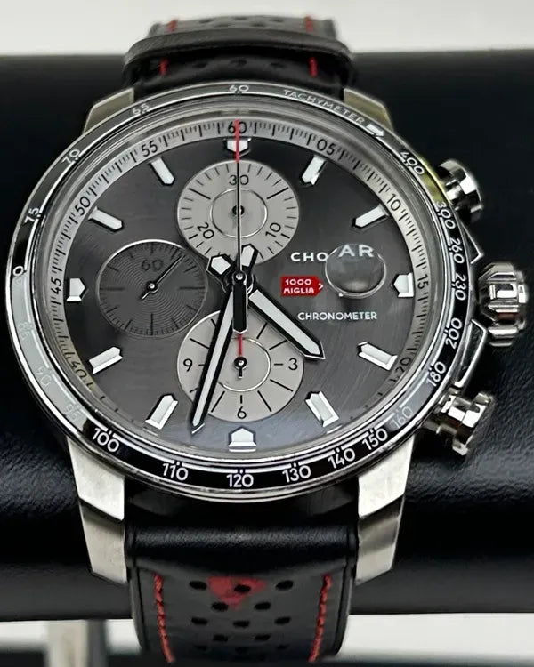 (Diego working) No Reserve - Chopard Mille Miglia GTS Chronograph "Race Edition" L.E. 44MM Grey Dial Leather Strap (168571-3009)