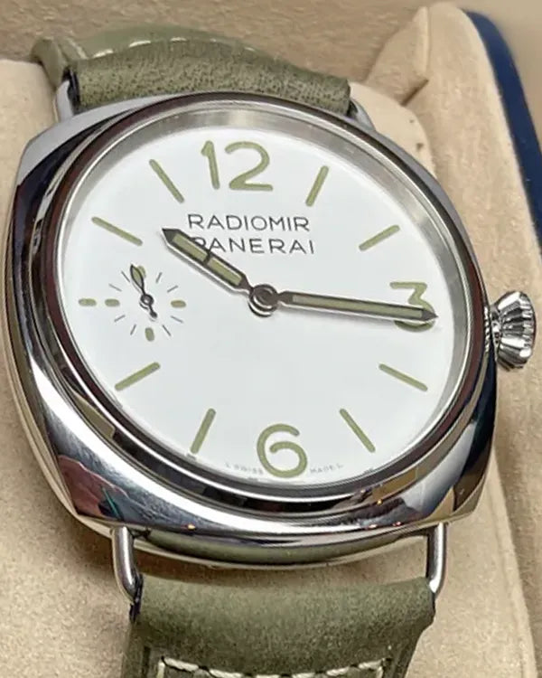No Reserve -  2024 Panerai Radiomir Officine 45MM White Dial Leather Strap (PAM01384)