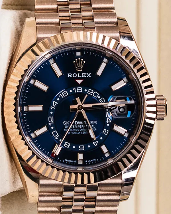 2025 Rolex Sky-Dweller 42MM Blue Dial Rose Gold Jubilee Bracelet (336935)