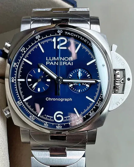 2023 Panerai Luminor Chronograph 44MM Blue Dial Steel Bracelet (PAM01110)