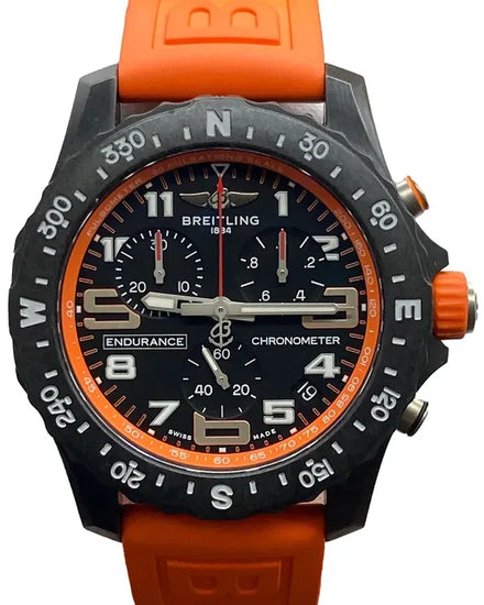 Breitling Endurance Pro 44MM Quartz Black Dial Rubber Strap (X82310)