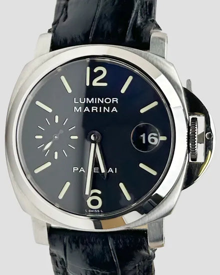 Panerai Luminor Marina 40MM Black Dial Leather Strap (PAM00048)
