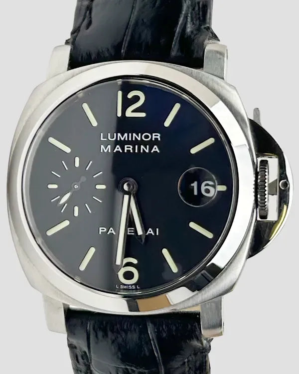 Panerai Luminor Marina 40MM Black Dial Leather Strap (PAM00048)