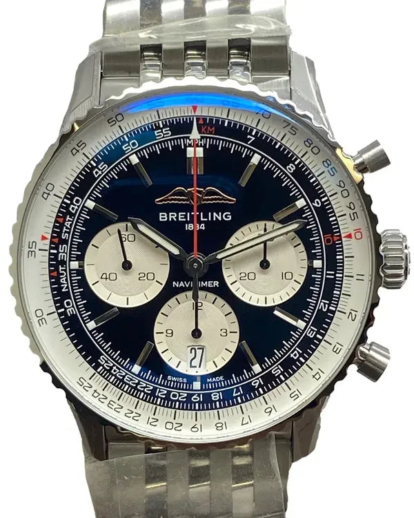 Breitling Navitimer B01 43MM Black Dial Steel Bracelet (AB0138211B1A1)