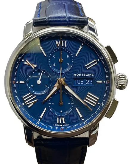 Montblanc Star 43MM Blue Dial Leather Strap (130973)
