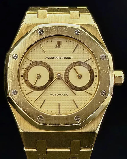Audemars Piguet Royal Oak Day-Date "The Owl" 36MM Champagne Dial Yellow Gold Bracelet (25572BA)