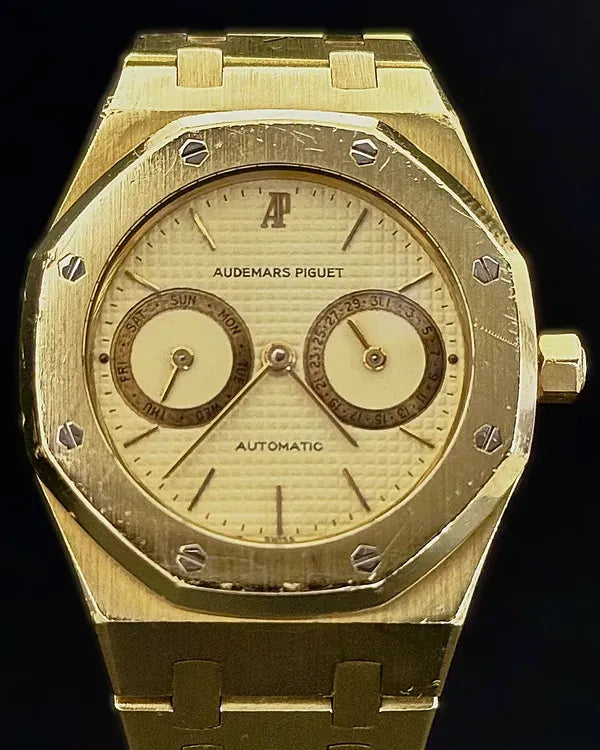 Audemars Piguet Royal Oak Day-Date "The Owl" 36MM Champagne Dial Yellow Gold Bracelet (25572BA)