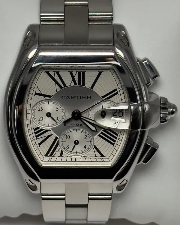 Cartier Roadster 42MM Silver Dial Steel Bracelet (W62019X6)