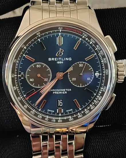 Breitling Premier Chrono B01 42MM Blue Dial Steel Bracelet (AB0118A61C1A1)