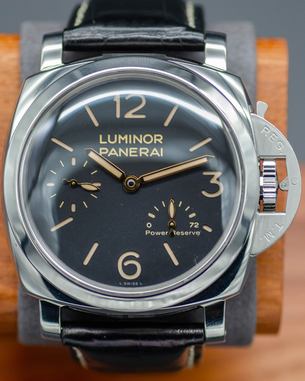 2016 Panerai Luminor 1950 3 Days 47MM Black Dial Leather Strap (PAM00423)
