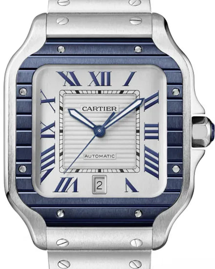 2022 Cartier Santos De Cartier 39.8MM Silver Dial Steel Bracelet (WSSA0047)