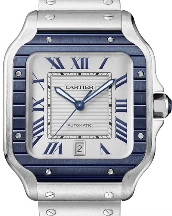 2022 Cartier Santos De Cartier 39.8MM Silver Dial Steel Bracelet (WSSA0047)