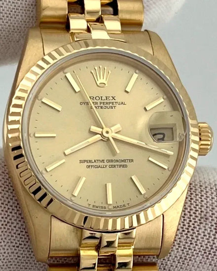 1988 (8.6 Mill Serial) Rolex Datejust 31MM Champagne Dial Yellow Gold Jubilee Bracelet (68278)