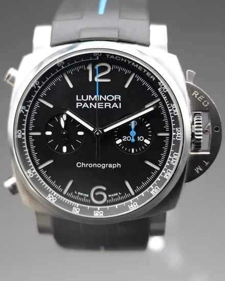 2022 Panerai Luminor Chrono 44MM Black Dial Aftermarket Rubber Strap (PAM01109)