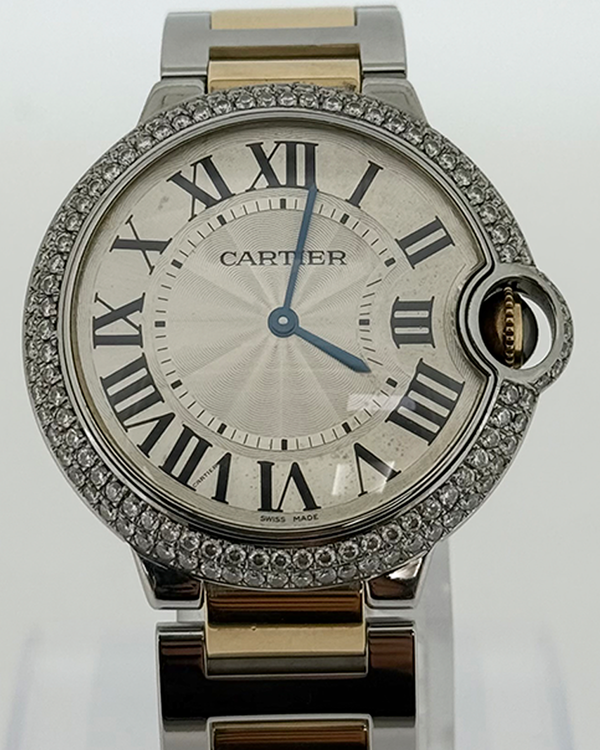 Cartier Ballon Bleu 36MM Quartz Silver Dial Two-Tone Bracelet (W69008Z3)