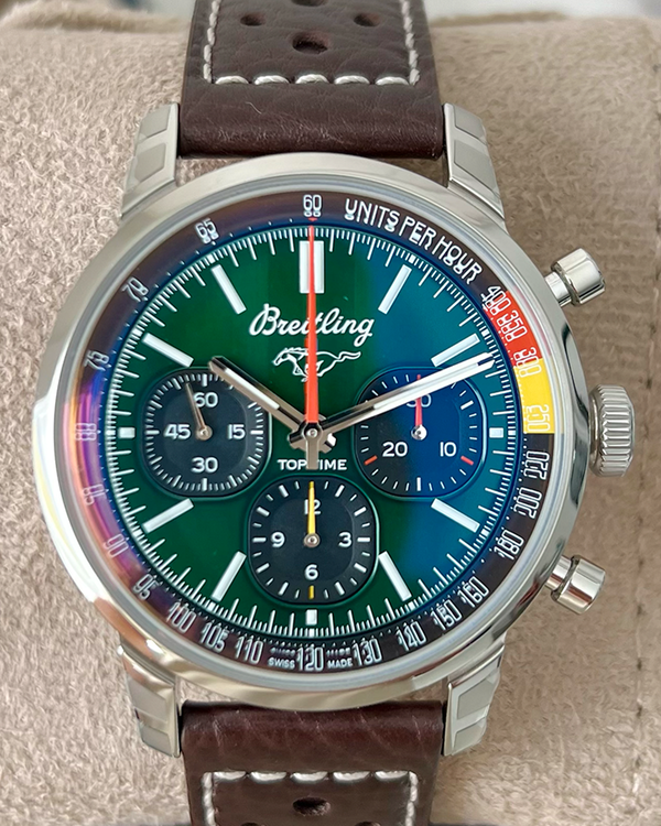 Breitling Top Time B01 "Ford Mustang" 41MM Green Dial Leather Strap (AB0176)