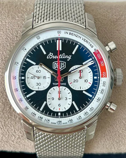 Breitling Top Time B01 Deus 41MM Black Dial Steel Bracelet (AB0176)