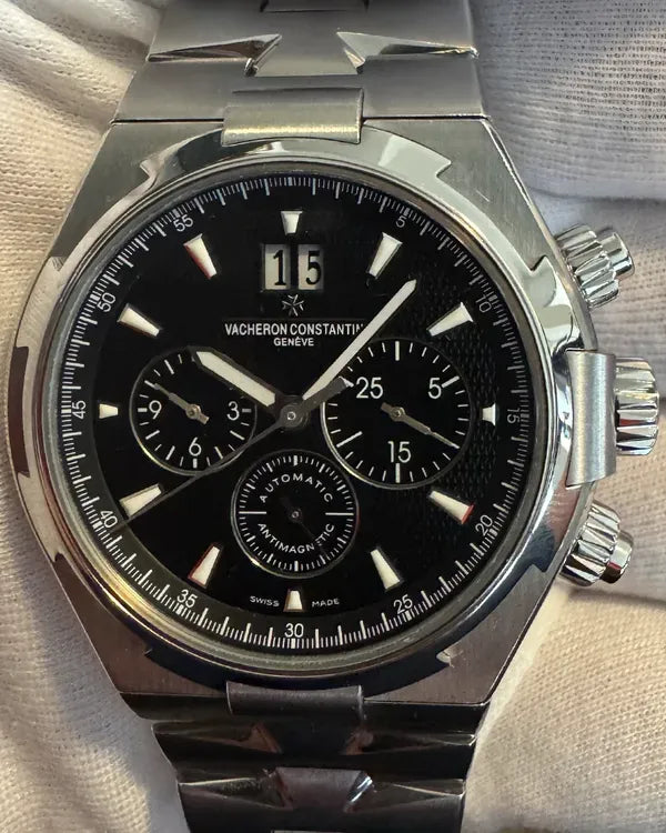 2015 Vacheron Constantin Overseas Chronograph 42MM Black Dial Steel Bracelet (49150/B01A-9097)