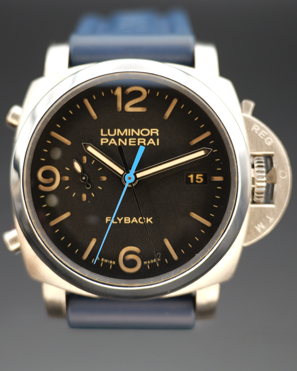 Panerai Luminor 1950 3 Days Chrono Flyback 44MM Black Dial Rubber Strap (PAM00524)