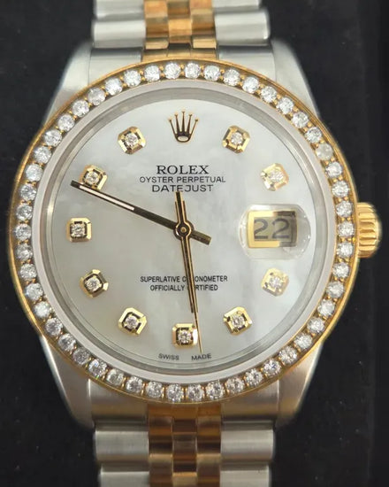 Rolex Datejust 36MM Aftermarket Mother of Pearl Dial Two-Tone Jubilee Bracelet (16013)