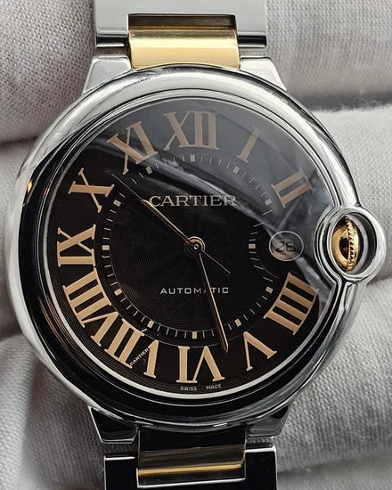 2016 Cartier Ballon Bleu 42MM Chocolate Dial Two-Tone Bracelet (W6920032)