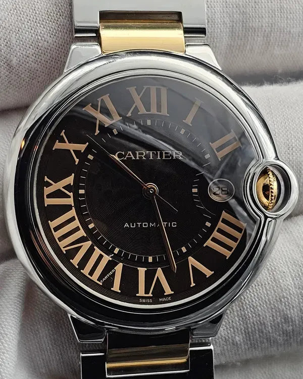 2016 Cartier Ballon Bleu 42MM Chocolate Dial Two-Tone Bracelet (W6920032)