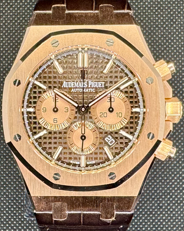 2020 Audemars Piguet Royal Oak Chronograph 41MM Chocolate Dial Leather Strap (26331OR.OO.D821CR.01)