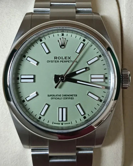 2025 Rolex Oyster Perpetual 41MM Pistachio Dial Oyster Bracelet (134300)