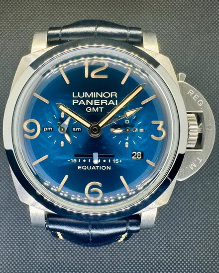 2017 Panerai Luminor Equation of Time GMT 47MM Blue Dial Leather Strap (PAM00670)
