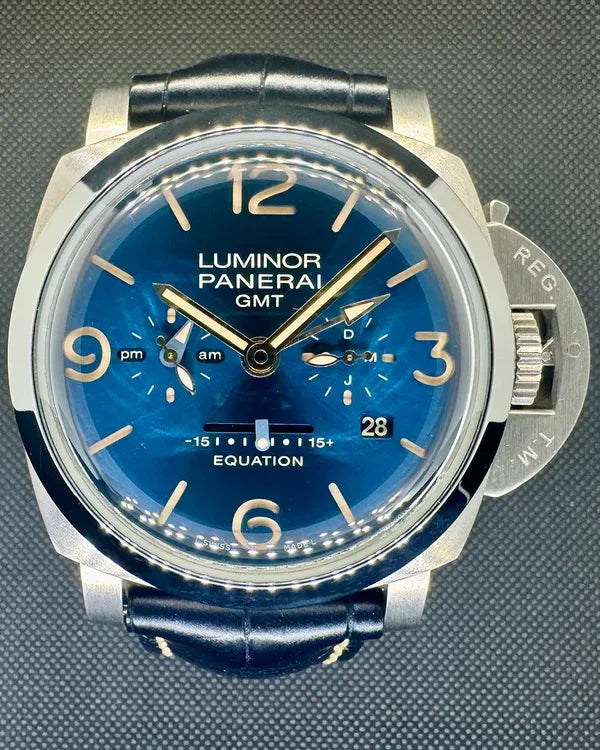 2017 Panerai Luminor Equation of Time GMT 47MM Blue Dial Leather Strap (PAM00670)