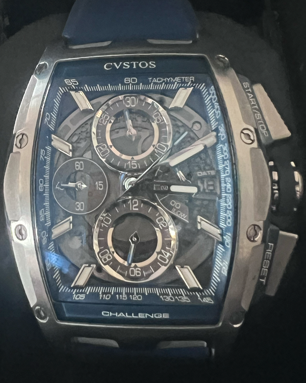 2019 CVSTOS Challenge Chronograph II 41MM Skeleton Dial Rubber Strap (CV-13002-CHN)